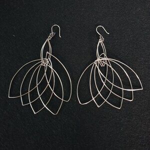 Rare Vintage Mexico 925 Sterling Silver Abstract Wire Dangle Earrings